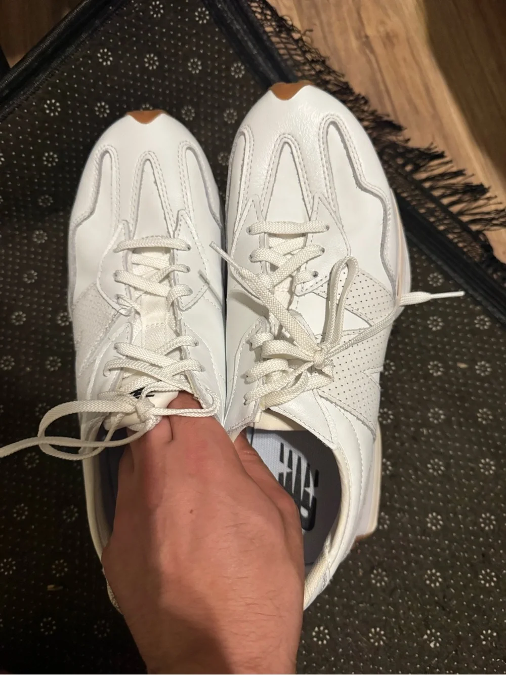 New Balance Women's White Sneakers with Gum Soles
